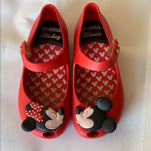 Red Mini Melissa Mickey & Minnie Mouse shoes